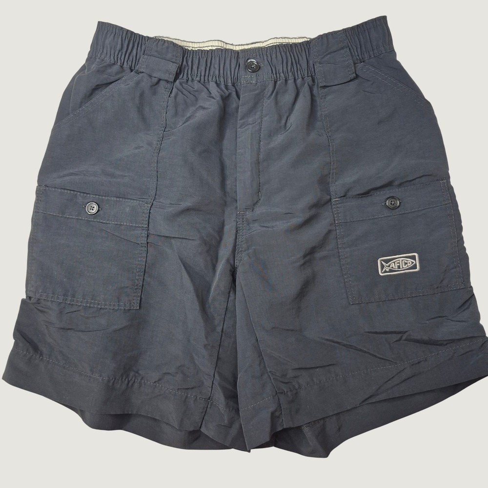 AFTCO Fishing Shorts Mens 34 Blue Heritage Nylon Utility Cargo Gorpcore 8 in